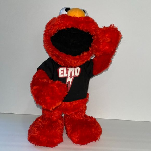 Elmo Lets Rock Talking Singing Dancing Hasbro Black Shirt Toy Tested & Works - Picture 1 of 4